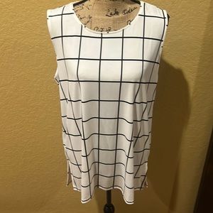 Zenana black/white, stripe, sleeveless top, XL, like new | offer in description